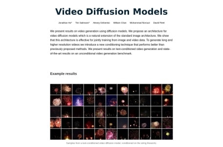 Video Diffusion Models